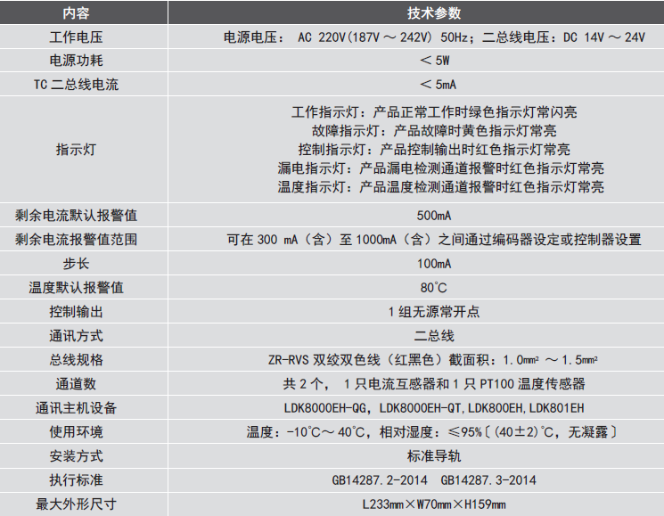 LDT9104EH組合式<a href=http://www.uv114.com/dianqihuozai/ target=_blank class=infotextkey>電氣火災(zāi)監(jiān)控</a>探測(cè)器參數(shù)